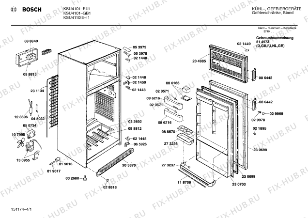 Схема №1 KS41U10IE с изображением Поднос для холодильника Bosch 00273237