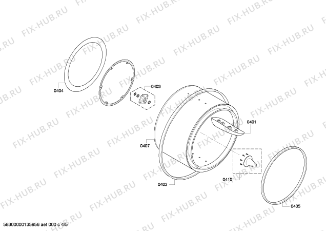 Взрыв-схема сушильной машины Bosch WTW86580SN - Схема узла 04