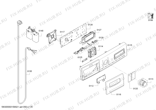 Схема №1 WM14Y840IT IQ800 Intelligent Dosing System с изображением Панель управления для стиралки Siemens 00709208