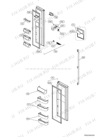 Взрыв-схема холодильника Zanussi ZRS9600FA - Схема узла Door