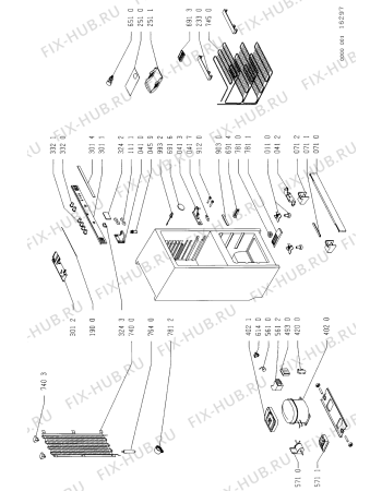 Схема №1 KGNE 3054/0 с изображением Сенсорная панель для холодильной камеры Whirlpool 481945299531