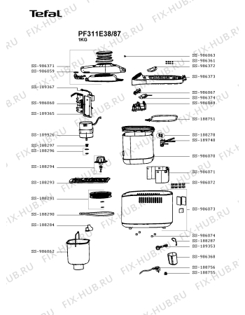 Схема №1 PF311E38/87 с изображением Покрытие для хлебопечки Tefal SS-986371