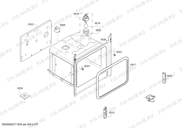 Схема №2 FRS3210GTL с изображением Панель управления для духового шкафа Bosch 00746783