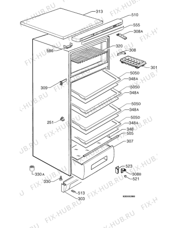 Взрыв-схема холодильника Zanussi ZD31/16DL - Схема узла Housing 001