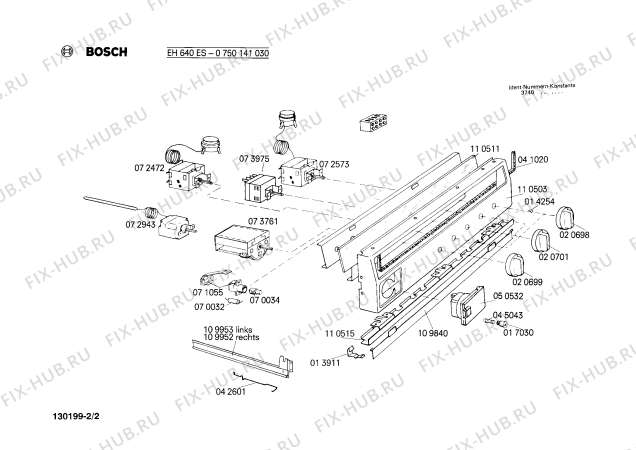 Взрыв-схема плиты (духовки) Bosch 0750141030 EH640ES - Схема узла 02