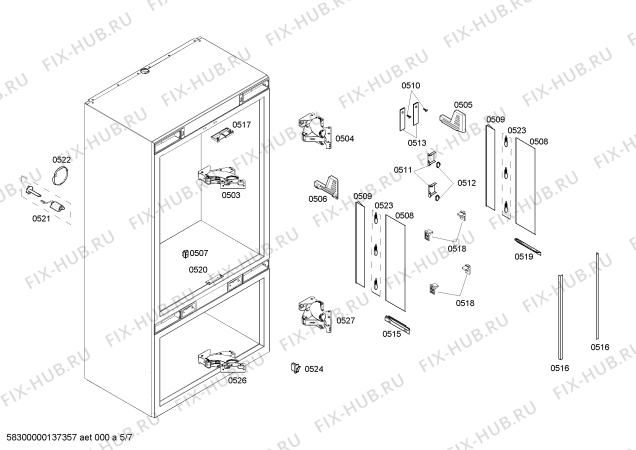 Схема №2 T36BT71FS с изображением Стеклопанель для холодильника Bosch 00682303