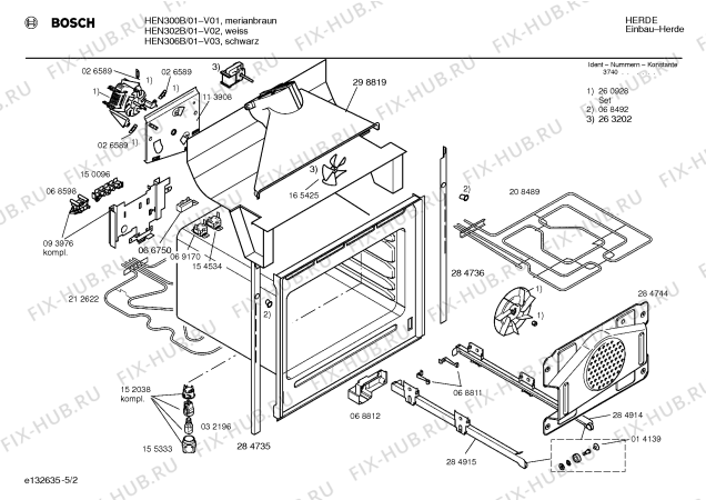 Схема №2 HEN302B с изображением Инструкция по эксплуатации для электропечи Bosch 00521966