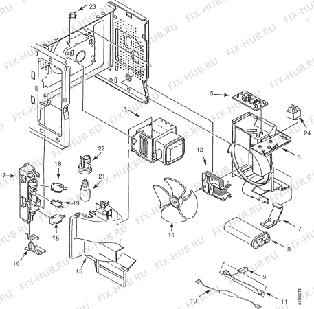 Взрыв-схема микроволновой печи Electrolux EMS1875 - Схема узла Section 4