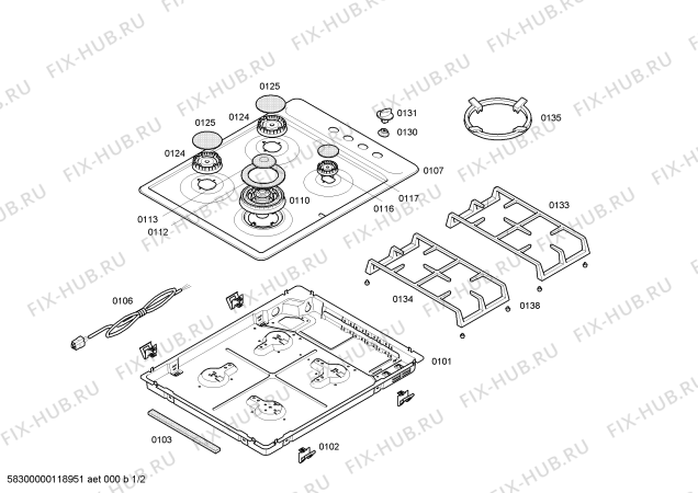 Схема №1 ER14953EU Siemens с изображением Ручка конфорки для электропечи Siemens 00417900