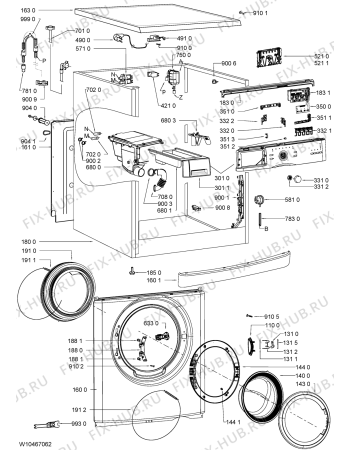 Схема №1 AWO 6S545 с изображением Блок управления для стиралки Whirlpool 481010455475
