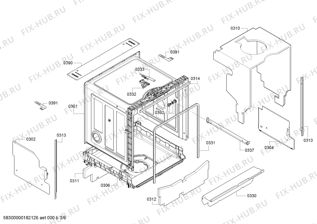 Взрыв-схема посудомоечной машины Bosch SMI40C15EU AquaStop - Схема узла 03