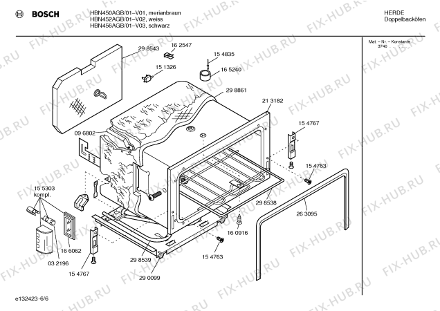 Схема №1 HBN450AGB с изображением Инструкция по эксплуатации для плиты (духовки) Bosch 00519675