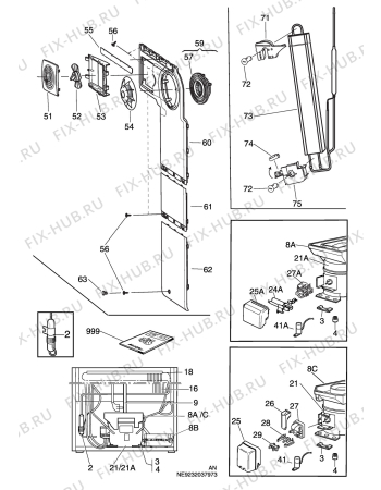 Взрыв-схема холодильника Electrolux ERE34400AC - Схема узла C10 Cold, users manual