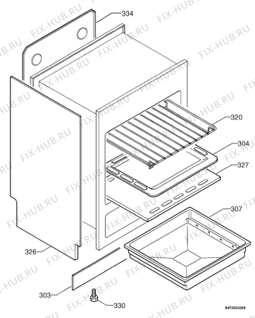 Взрыв-схема плиты (духовки) Electrolux EK6714X - Схема узла Housing 001