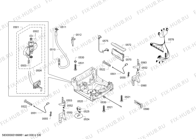 Взрыв-схема посудомоечной машины Neff S58T53X0EU, Made in Germany - Схема узла 05