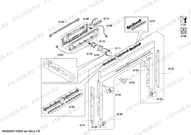 Схема №3 HB86P582 с изображением Панель управления для духового шкафа Siemens 00680878