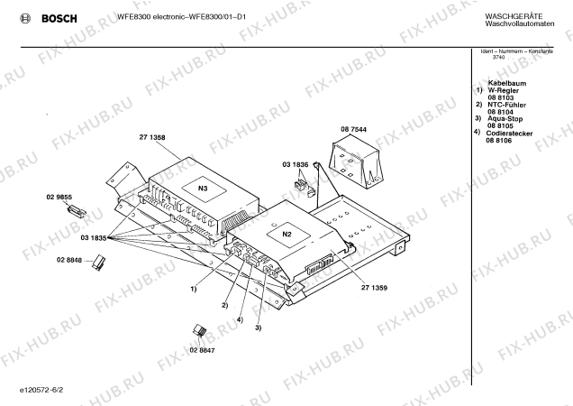 Взрыв-схема стиральной машины Bosch WFE8300 WFE8300 ELECTRONIC - Схема узла 02