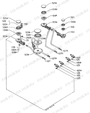 Взрыв-схема плиты (духовки) Zanussi Z6060VX - Схема узла Functional parts 267