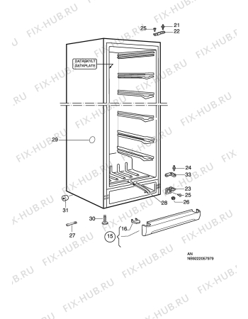 Взрыв-схема холодильника Electrolux EUC3410 - Схема узла C10 Cabinet