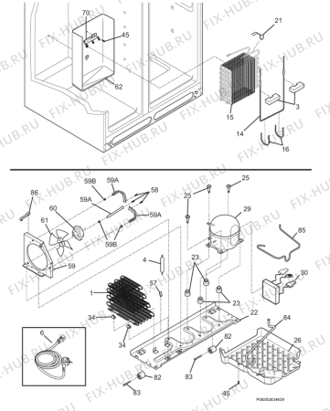 Взрыв-схема холодильника Aeg Electrolux S75628SK6 - Схема узла Cooling system 017