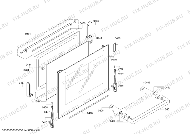 Взрыв-схема плиты (духовки) Bosch HBG761620S - Схема узла 04