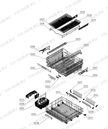 Взрыв-схема посудомоечной машины Asko DFI664XXL.U (728608, DW40.2) - Схема узла 02