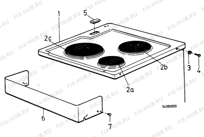 Взрыв-схема комплектующей Zanussi ZS55 - Схема узла H10 Hob