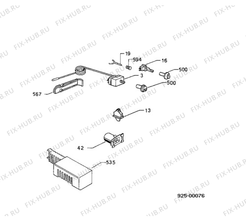 Взрыв-схема холодильника Electrolux ER2635B - Схема узла Thermostat