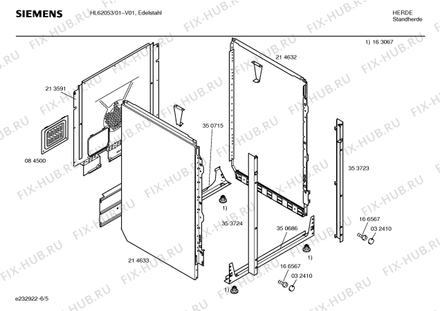 Схема №2 HL62053 с изображением Панель управления для электропечи Siemens 00353722