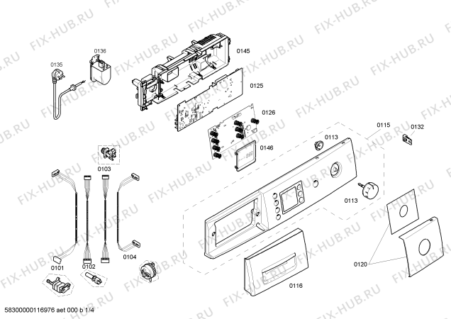 Схема №1 WAE24480SN Bosch Maxx 6 с изображением Ручка для стиральной машины Bosch 00640164