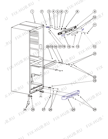 Схема №2 MB1167NF (F030935) с изображением Корпусная деталь для холодильной камеры Indesit C00854228