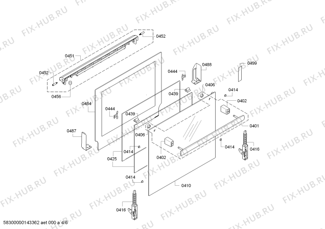 Взрыв-схема плиты (духовки) Bosch HBA38B451D - Схема узла 04