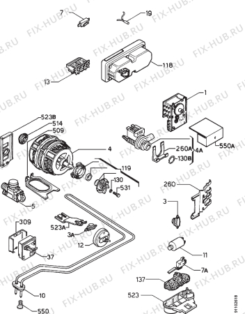 Взрыв-схема посудомоечной машины Zanussi ZW1046 - Схема узла Electrical equipment 268