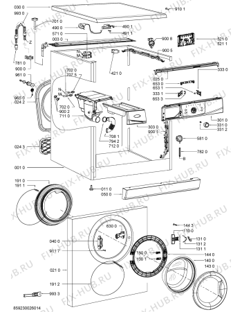 Схема №1 AWO/D 5161/2 с изображением Модуль (плата) для стиральной машины Whirlpool 481075165806