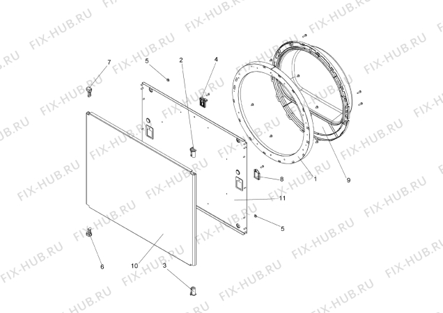 Взрыв-схема стиральной машины Electrolux TKSL5M101 - Схема узла Door 003