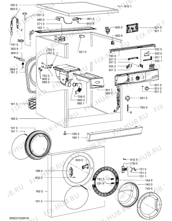 Схема №1 AWO/D7440 с изображением Обшивка для стиралки Whirlpool 481010549325