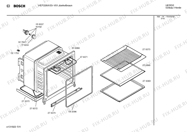 Взрыв-схема плиты (духовки) Bosch HEP226A - Схема узла 04