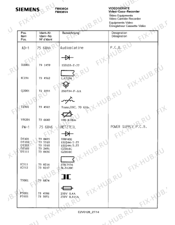 Схема №11 FM636Q4 с изображением Сервисная инструкция для видеотехники Siemens 00535395
