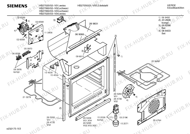 Схема №2 HB27060 с изображением Панель управления для плиты (духовки) Siemens 00295273