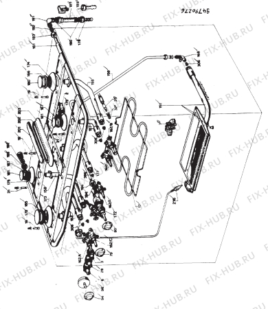 Взрыв-схема плиты (духовки) Zanussi Z8050TFB - Схема узла Section 2