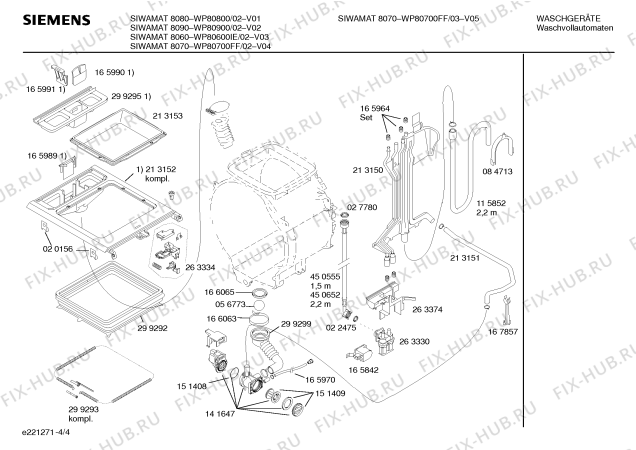 Схема №2 WP80700FF SIWAMAT 8070 EURO с изображением Инструкция по эксплуатации для стиральной машины Siemens 00522958