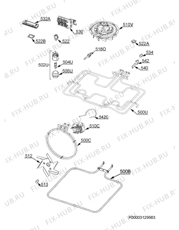 Взрыв-схема плиты (духовки) Aeg EES331110M - Схема узла Electrical equipment