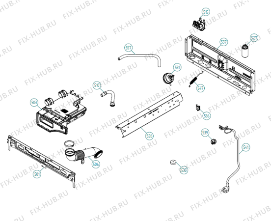 Взрыв-схема стиральной машины Asko W6563 DK   -White (338670, WM60.1) - Схема узла 05