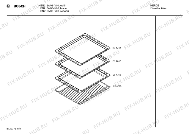 Схема №2 HBN216A с изображением Инструкция по эксплуатации для электропечи Bosch 00521841