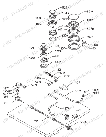 Взрыв-схема плиты (духовки) Zanussi Z31S - Схема узла Functional parts 267