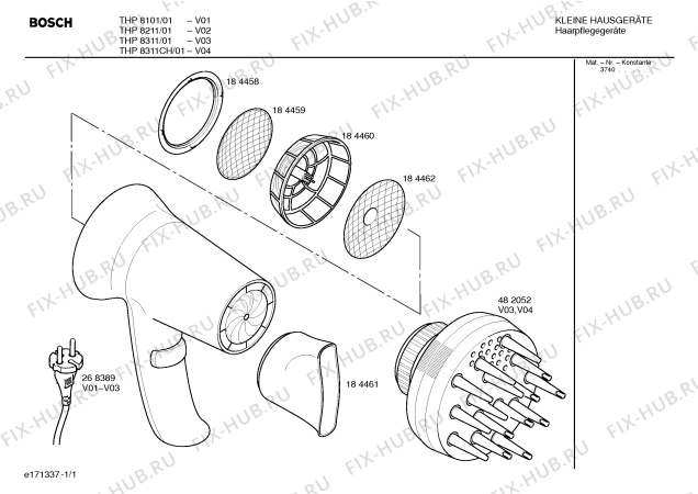 Схема №1 THP8311CH с изображением Дюза для фена Siemens 00184461