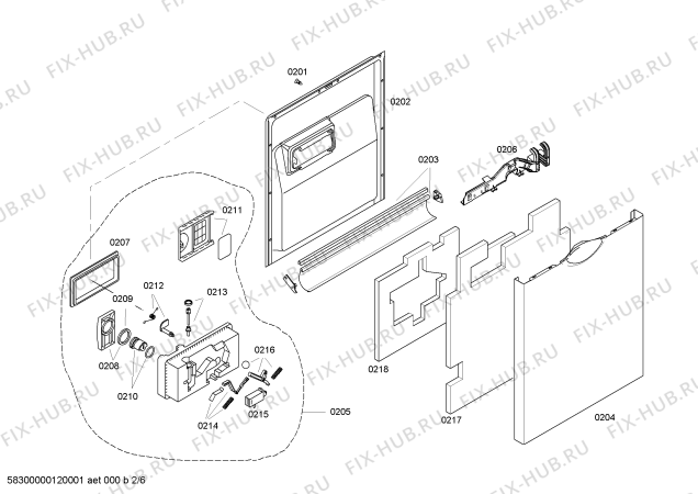 Схема №1 SHE56C02UC Bosch с изображением Кабель для посудомоечной машины Bosch 00641391