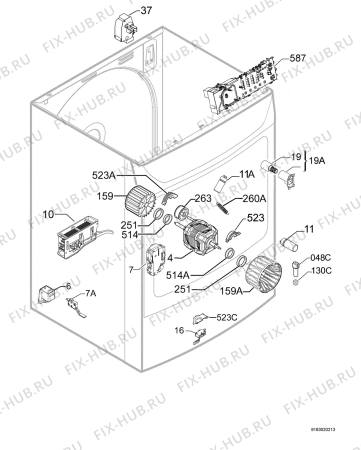 Взрыв-схема сушильной машины Electrolux EDC67558W - Схема узла Electrical equipment 268