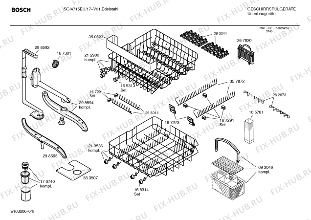 Взрыв-схема посудомоечной машины Bosch SGI4715EU - Схема узла 06