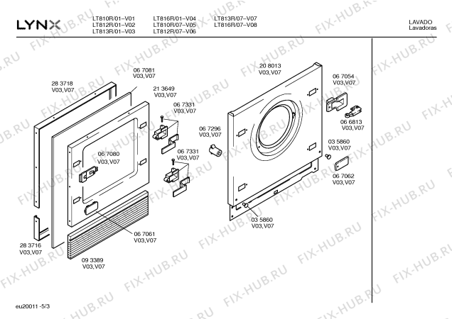 Схема №2 LT813R с изображением Панель для стиралки Bosch 00209040